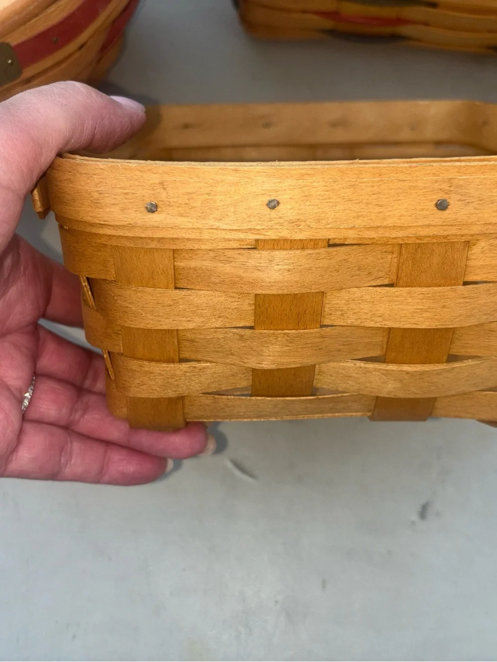 Longaberger Woven Wood Basket Collection in Natural Brown 4 Baskets